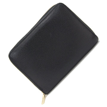 VALEXTRA Round Wallet V9L08 Black Leather Men's