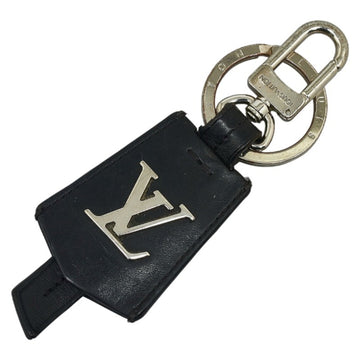 LOUIS VUITTON LV Cloche Cle Keychain Key Ring M68020 Black Silver Leather Metal Men's