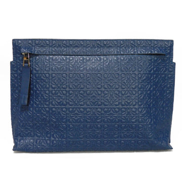 LOEWE Clutch Bag T Pouch Repeat Second Navy Dark Blue Anagram Embossed 107.55.K05 5110 Men's Women's