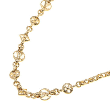 LOUIS VUITTON Necklace Crazy in Rock M00371 Gold Metal Pendant Choker Monogram Flower Ladies