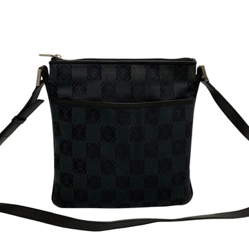 LOEWE Anagram Logo Leather Genuine Canvas Mini Shoulder Bag Pochette Sacoche Black 28431