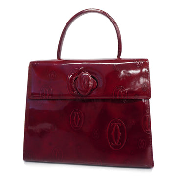 CARTIERAuth  Happy Birthday Handbag Enamel Women's Leather Handbag Bordeaux