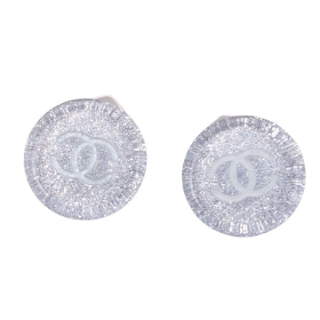 Chanel Earrings 00A Coco Mark Clear Women's Light Blue