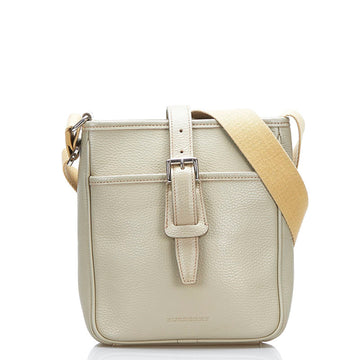 BURBERRY Nova Check Shoulder Bag Beige Leather Ladies