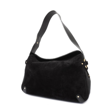 Salvatore Ferragamo Gancini Women's Suede Shoulder Bag Black