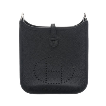 HERMES Evelyn TPM Black U Engraved [around 2022] Women's Taurillon Clemence Shoulder Bag