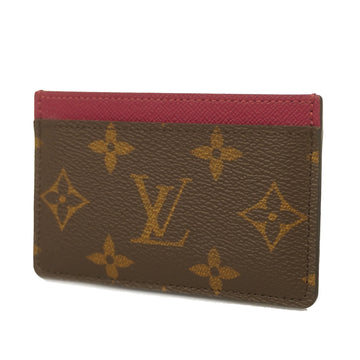 LOUIS VUITTONAuth  Monogram Porte Cartes Simple M60703 Card Case Fuchsia