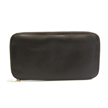 VALEXTRA V9L06 Women,Men Leather Long Wallet [bi-fold] Dark Brown