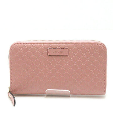 Gucci micro sima leather zip around round long wallet 449391 pink