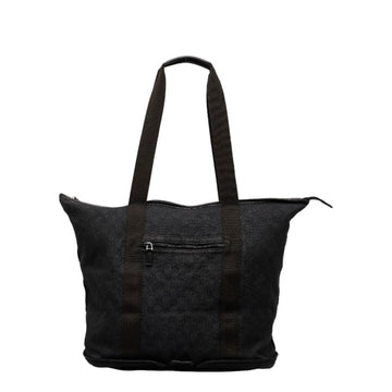 GUCCI GG Canvas Tote Bag Folding 152232 Black Leather Women's