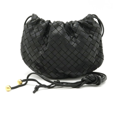 Bottega Veneta intrecciato valve pochette shoulder bag leather black 651905