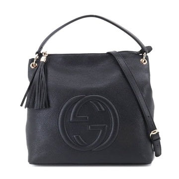 GUCCI Soho 2way shoulder bag leather black 536194 gold hardware SOHO Hand Shoulder Bag