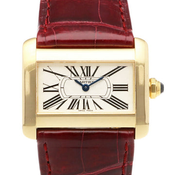 CARTIER Tank Divan Watch 18K Yellow Gold 2601 Quartz Ladies