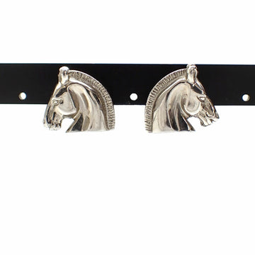 HERMES Design Earrings Ladies Silver Horse