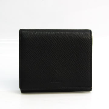 BALLY Card Case Unisex Leather Card Wallet Black