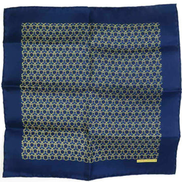 HERMES Scarf Petit Carre Silk Navy/Yellow/Blue Unisex e55883a