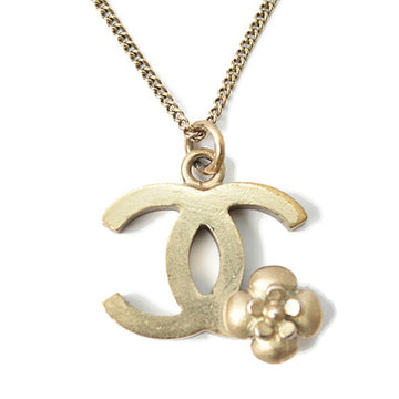 CHANEL Necklace Pendant Coco Mark Camellia Gold