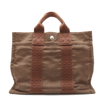 HERMES Her Line Tote PM Brown canvas