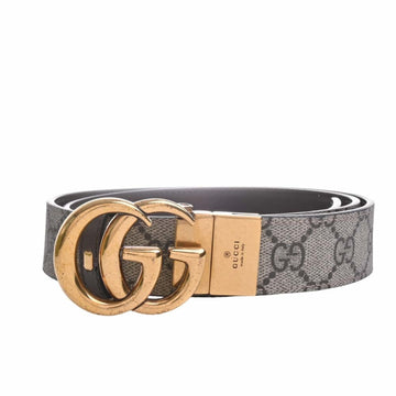 GUCCI GG Supreme Marmont Reversible Belt #85/34 659417 Beige/Brown 96.5cm Women's