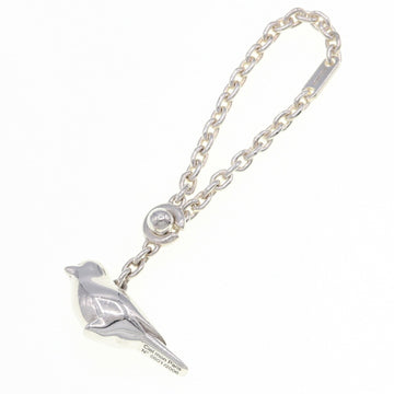 HERMES bag charm bird motif SV sterling silver 925 key holder ring chain