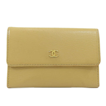 CHANEL coco mark folio wallet leather ladies