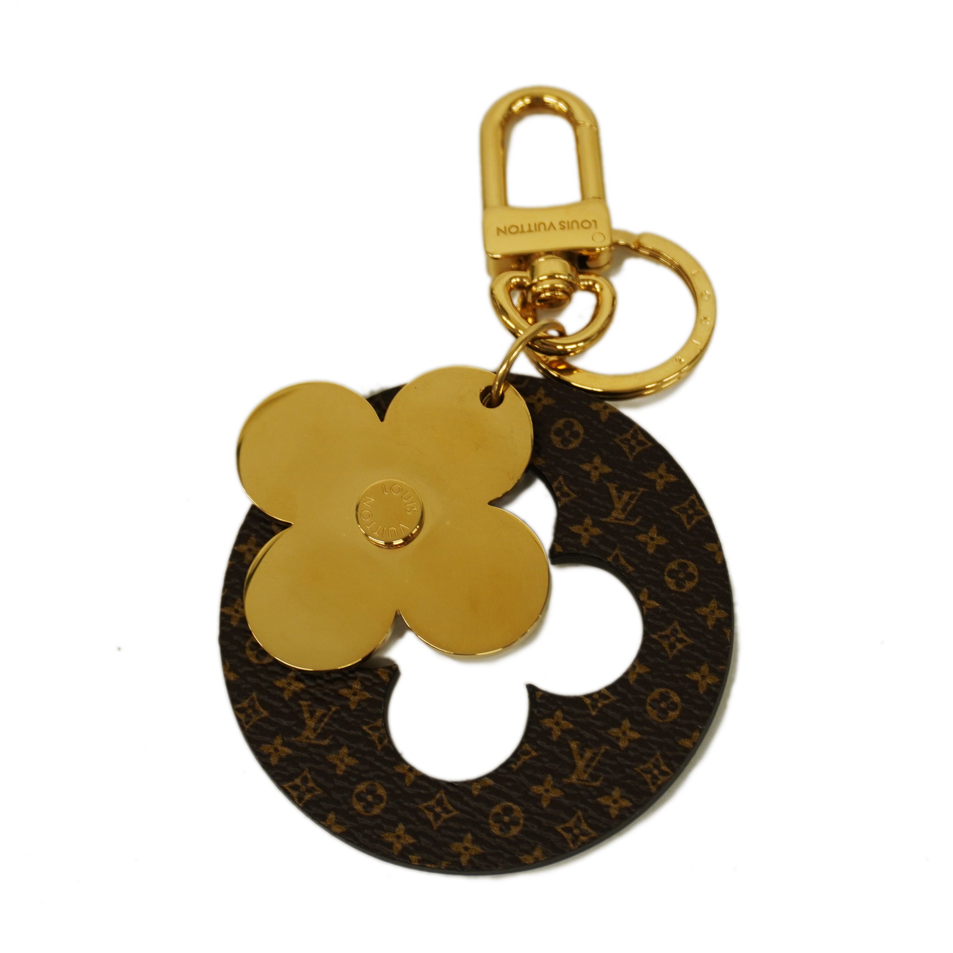 Louis Vuitton Puzzle Flower Monogram Keyring, Gold, One Size