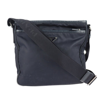 PRADA test shoulder bag 2VH797 nylon leather navy messenger