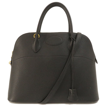 HERMES Bolide 37 Black Handbag Togo Ladies