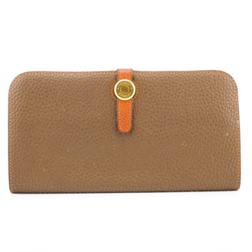 HERMES/ Dogon Long Wallet Brown Ladies