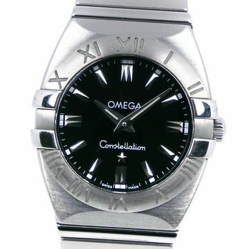 OMEGA Constellation Double Eagle 1581.51 Stainless Steel Silver Quartz Analog Display Ladies Black Dial Watch