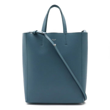CELINE Vertical Cabas Small Tote Bag Shoulder Leather Blue