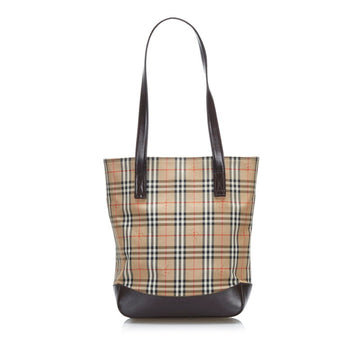 Burberry Nova Check Shadow Horse Tote Bag Handbag Beige Brown Canvas Leather Ladies BURBERRY