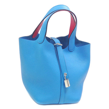 HERMES Picotan Lock PM Handbag Women's Blue Taurillon Clemence Y stamp Made around 2020  Leather