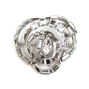 GUCCI Brooch Metal/Rhinestone Silver Ladies