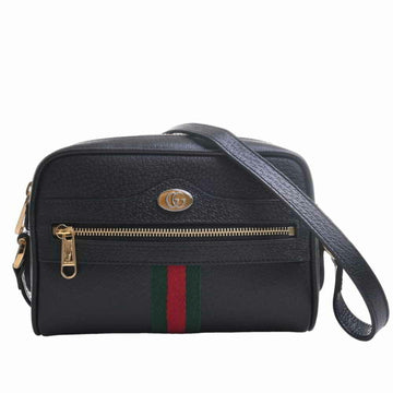 GUCCI Ophidia leather sherry shoulder bag 517350 black