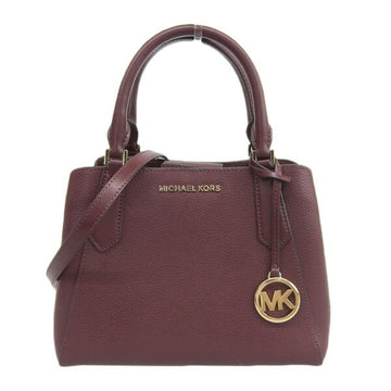 MICHAEL KORS Leather Satchel Small Handbag Bordeaux