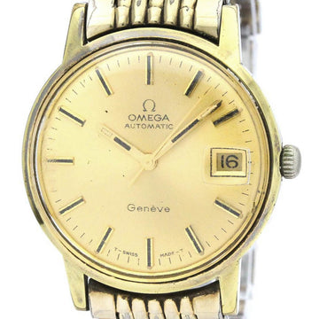 OMEGA Geneve Date Cal 565 Rice Bracelet Gold Plated Mens Watch 166.070 BF563990