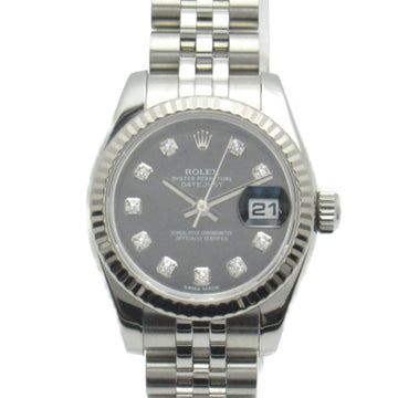 ROLEX Datejust 10P diamond random number Wrist Watch watch Wrist Watch 179174G Mechanical Automatic Black BK/NP K18WG 179174G