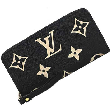 LOUIS VUITTON Long Wallet Zippy Black Beige Gold Noir Monogram Implant M80481 Leather GP IC Tag Reactive  LV