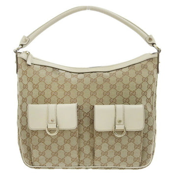 GUCCI GG Canvas One Shoulder Bag 153025 Beige White Women's