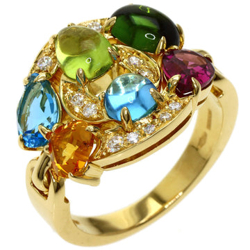 BVLGARI Astrale Multicolor Stone Ring K18 Yellow Gold Ladies