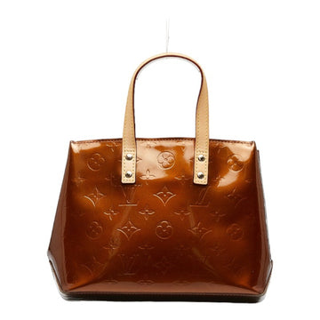 LOUIS VUITTON Monogram Vernis Lead PM Handbag M91146 Bronze Brown Patent Leather Women's