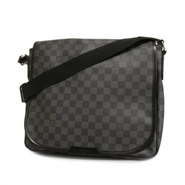 LOUIS VUITTON Shoulder Bag Damier Graphite Daniel MM N58029 Black Men's