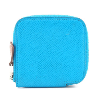 HERMES/ Azap Mini Silk-in Coin Case Blue Unisex