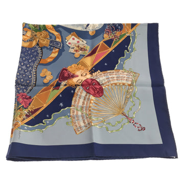 HERMES scarf Blue silk