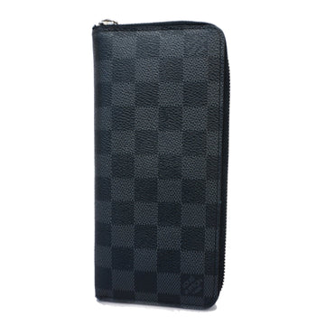 LOUIS VUITTONAuth  Damier Graphite Zippy Wallet Vertical N63095 Men's Long Wallet [bi-fold]