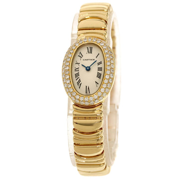 CARTIER WB5094D8 Baignoire Maker Complete Bezel Diamond Watch K18 Yellow Gold/K18YG/Diamond Women's