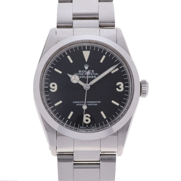 ROLEX Explorer 1 1016 men's SS watch automatic winding black dial