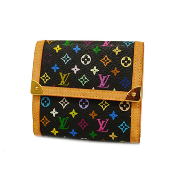 LOUIS VUITTON Trifold Wallet Monogram Multicolor Portomonebier Cult Credit M92984 Noir Ladies