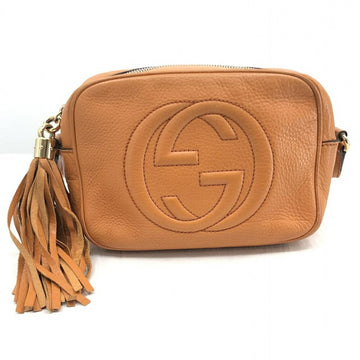 GUCCI Soho Disco Leather Shoulder Bag Brown 308364